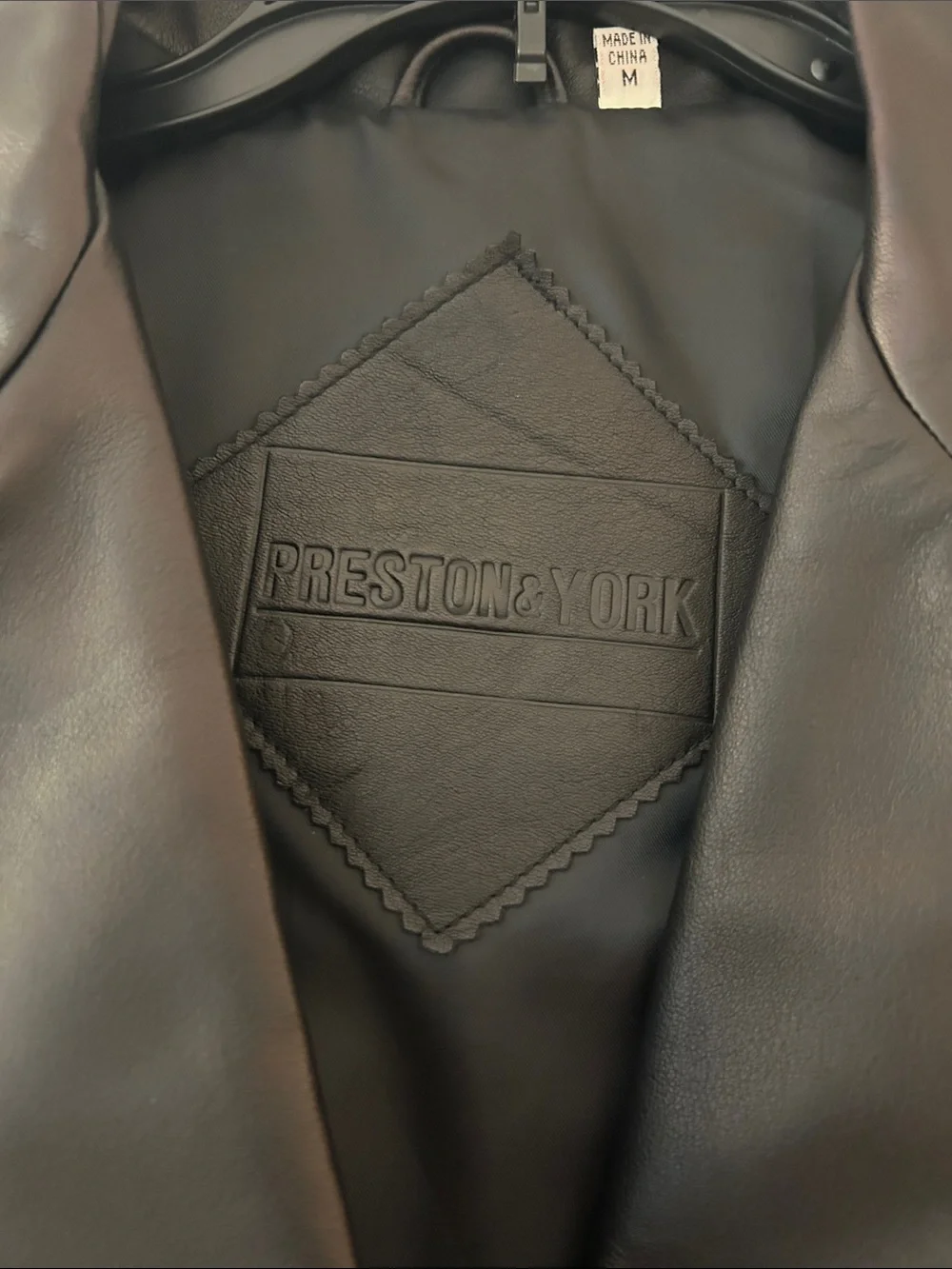 Preston & York Black Leather Blazer Jacket